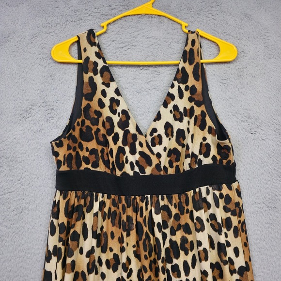 Zealous Dress Womens L Maxi Babydoll Animal Print Mob‎ Wife Leopard Baddie Y2K - Picture 7 of 16